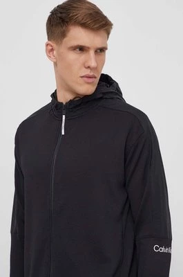 Calvin Klein Performance bluza treningowa kolor czarny z kapturem gładka