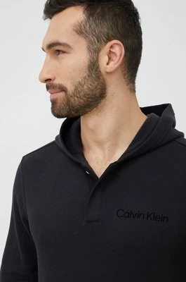 Calvin Klein Performance bluza treningowa męska kolor czarny z kapturem gładka