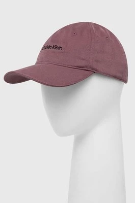 Calvin Klein Performance czapka z daszkiem CK Athletic kolor fioletowy z nadrukiem