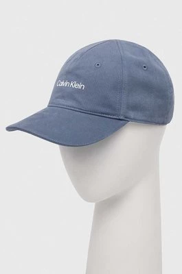 Calvin Klein Performance czapka z daszkiem CK Athletic kolor niebieski z nadrukiem