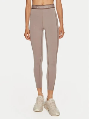 Calvin Klein Performance Legginsy 00GWF4L608 Beżowy Slim Fit