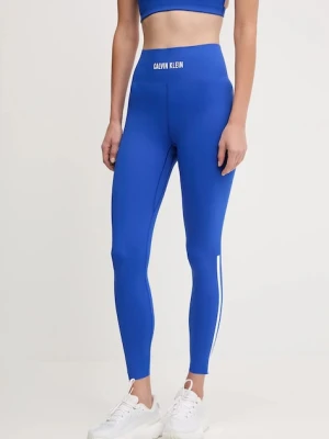 Calvin Klein Performance legginsy treningowe damskie kolor niebieski z nadrukiem LVGWF5L635