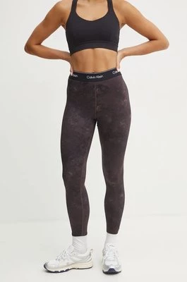 Calvin Klein Performance legginsy treningowe kolor brązowy wzorzyste 00GWS4L652