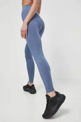 Calvin Klein Performance legginsy treningowe kolor niebieski z nadrukiem
