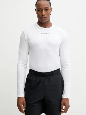 Calvin Klein Performance longsleeve treningowy kolor beżowy z aplikacją LVGMF5K200