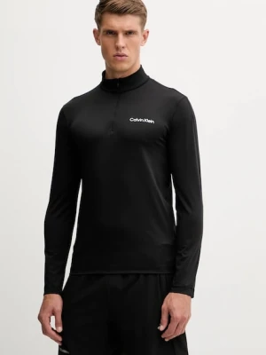 Calvin Klein Performance longsleeve treningowy kolor czarny gładki LVGMF5W303