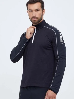 Calvin Klein Performance longsleeve treningowy kolor czarny z nadrukiem