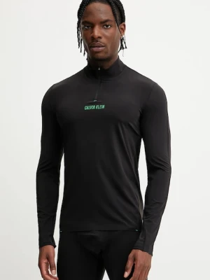 Calvin Klein Performance longsleeve treningowy kolor czarny z nadrukiem LVGMF4K210