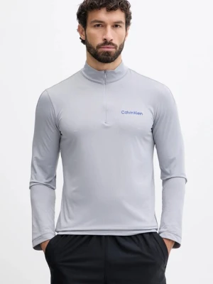 Calvin Klein Performance longsleeve treningowy kolor szary gładki LVGMF5W303