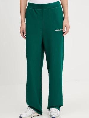 Calvin Klein Performance spodnie dresowe damskie kolor zielony gładkie LVGWF5P627
