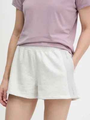 Calvin Klein Performance szorty damskie kolor szary melanżowe high waist LVGWS5S807