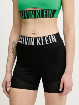 Calvin Klein Performance szorty treningowe damskie kolor czarny z nadrukiem high waist LVGWS5L704