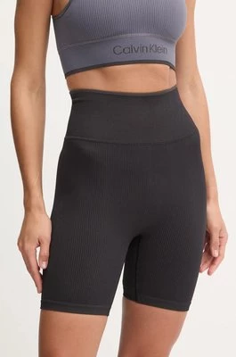 Calvin Klein Performance szorty treningowe kolor czarny gładkie high waist 00GWS4L735