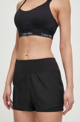 Calvin Klein Performance szorty treningowe kolor czarny gładkie high waist