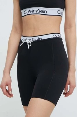 Calvin Klein Performance szorty treningowe kolor czarny z nadrukiem high waistCHEAPER