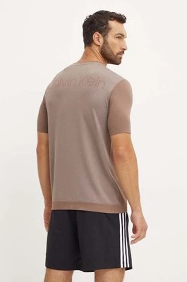 Calvin Klein Performance t-shirt treningowy kolor brązowy gładki