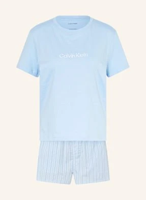 Calvin Klein Piżama Z Szortami Cotton Poplin blau