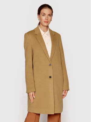Calvin Klein Płaszcz wełniany Crombie K20K204155 Brązowy Regular Fit