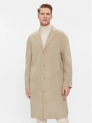 Calvin Klein Płaszcz wełniany K10K111601 Beżowy Regular Fit