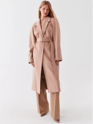 Calvin Klein Płaszcz wełniany K20K205496 Beżowy Regular Fit