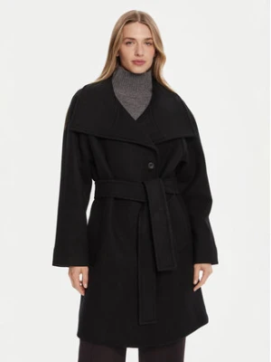 Calvin Klein Płaszcz wełniany LV044D557G Czarny Regular Fit