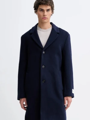 Calvin Klein płaszcz z dodatkiem wełny kolor granatowy LV04LD900G
