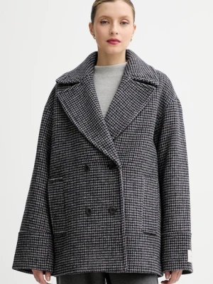 Calvin Klein płaszcz z dodatkiem wełny kolor szary LV044D531G