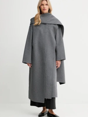 Calvin Klein płaszcz z dodatkiem wełny kolor szary LV044D555G