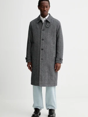 Calvin Klein płaszcz z dodatkiem wełny szary