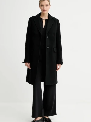 Calvin Klein płaszcz z wełną kolor czarny LV044D558G