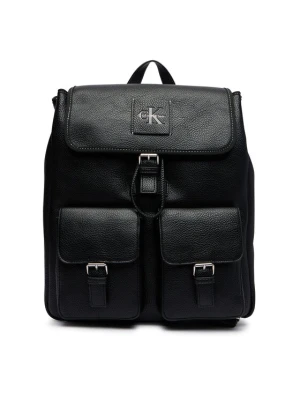 Calvin Klein Plecak Bold Pebble Flap Backpack LV04D3565G Czarny