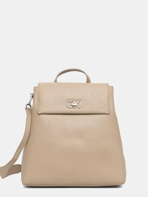 Calvin Klein plecak damski kolor beżowy duży gładki K60K613038