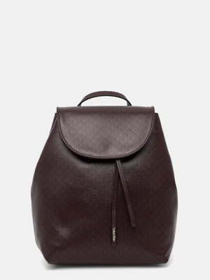Calvin Klein plecak damski kolor bordowy mały wzorzysty LV04F3271G