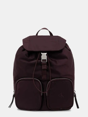 Calvin Klein plecak damski kolor fioletowy duży gładki LV04F3133G