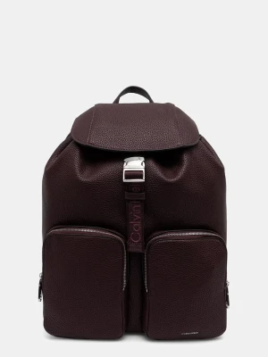 Calvin Klein plecak damski z imitacji skóry bordowy