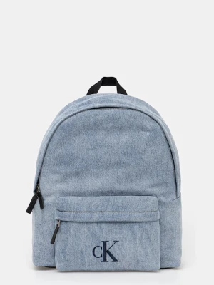 Calvin Klein plecak jeansowy męski kolor niebieski duży gładki LV04G3138G