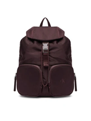 Calvin Klein Plecak Pocket Nylon Flap Backpack LV04F3133G Bordowy