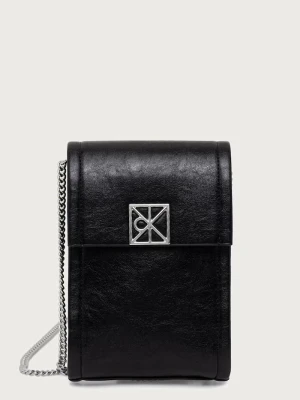 Calvin Klein pokrowiec na telefon damski z imitacji skóry czarny