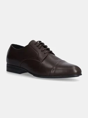 Calvin Klein półbuty DERBY CAP TOE męskie kolor brązowy HM0HM01540