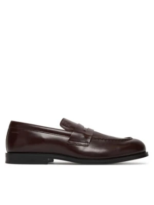 Calvin Klein Półbuty Ess Rubber Penny Loafer Pol Lth HM0HM02025 Brązowy