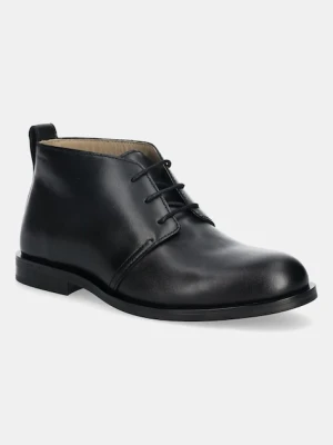 Calvin Klein półbuty skórzane ESS RUBBER DESERT BOOT LTH męskie kolor czarny HM0HM01979