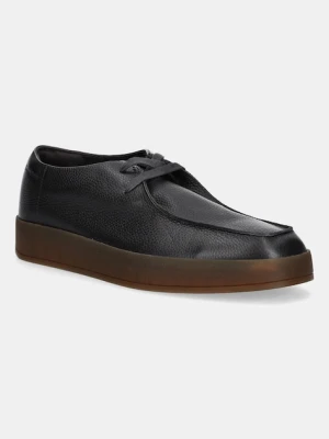 Calvin Klein półbuty skórzane HYBRID CUP WALLABEE LTH męskie kolor brązowy HM0HM02062