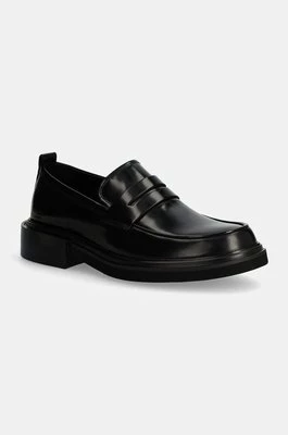 Calvin Klein półbuty skórzane MOCCASIN męskie kolor czarny HM0HM01682