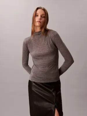 Calvin Klein Półgolf | Slim Fit | z dodatkiem wełny