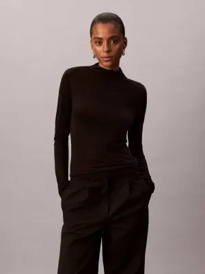 Calvin Klein Półgolf | Slim Fit | z dodatkiem wełny