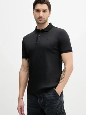 Calvin Klein polo bawełniane kolor czarny gładki K10K114135