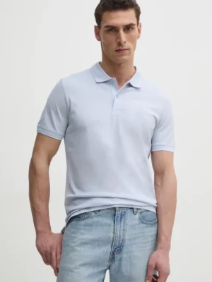 Calvin Klein polo bawełniane kolor niebieski gładki K10K114475