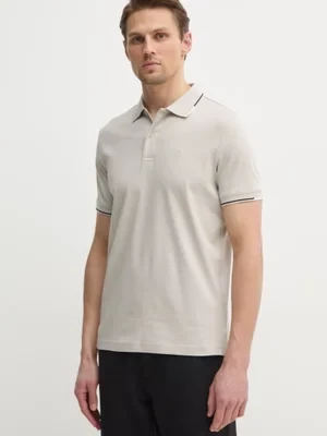 Calvin Klein polo bawełniane kolor szary gładki K10K114130