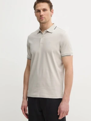 Calvin Klein polo bawełniane kolor szary gładki K10K114130