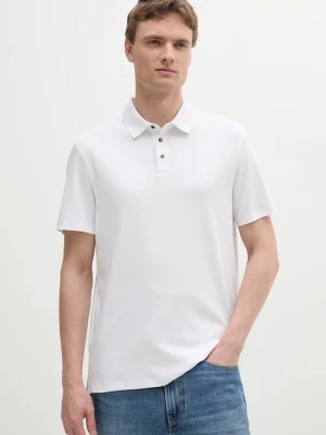 Calvin Klein polo bawełniane męski kolor biały gładki LV04LB276G